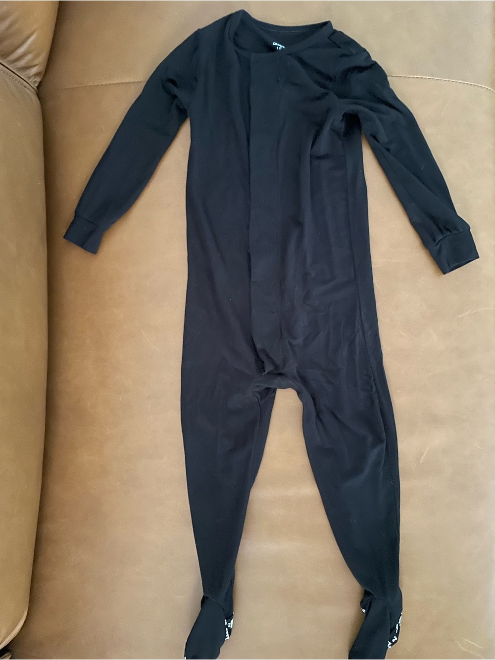 Magnetic Me Black Long Sleeve Footed Onesie